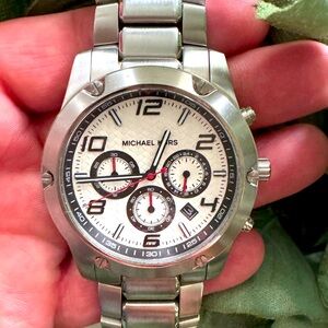 Michael Kors Men's Caine Stainless Steel Chronograph Watch (Model MK8472).